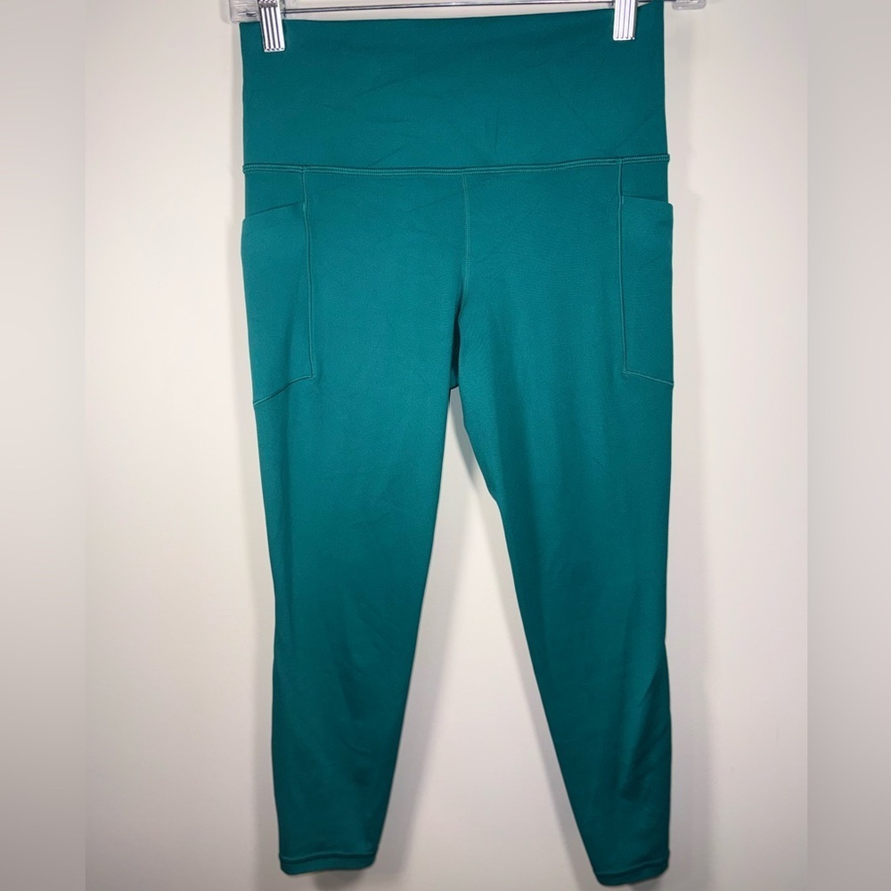 Athleta Womens Teal Athletic Leggings With Pockets Size Petite Small